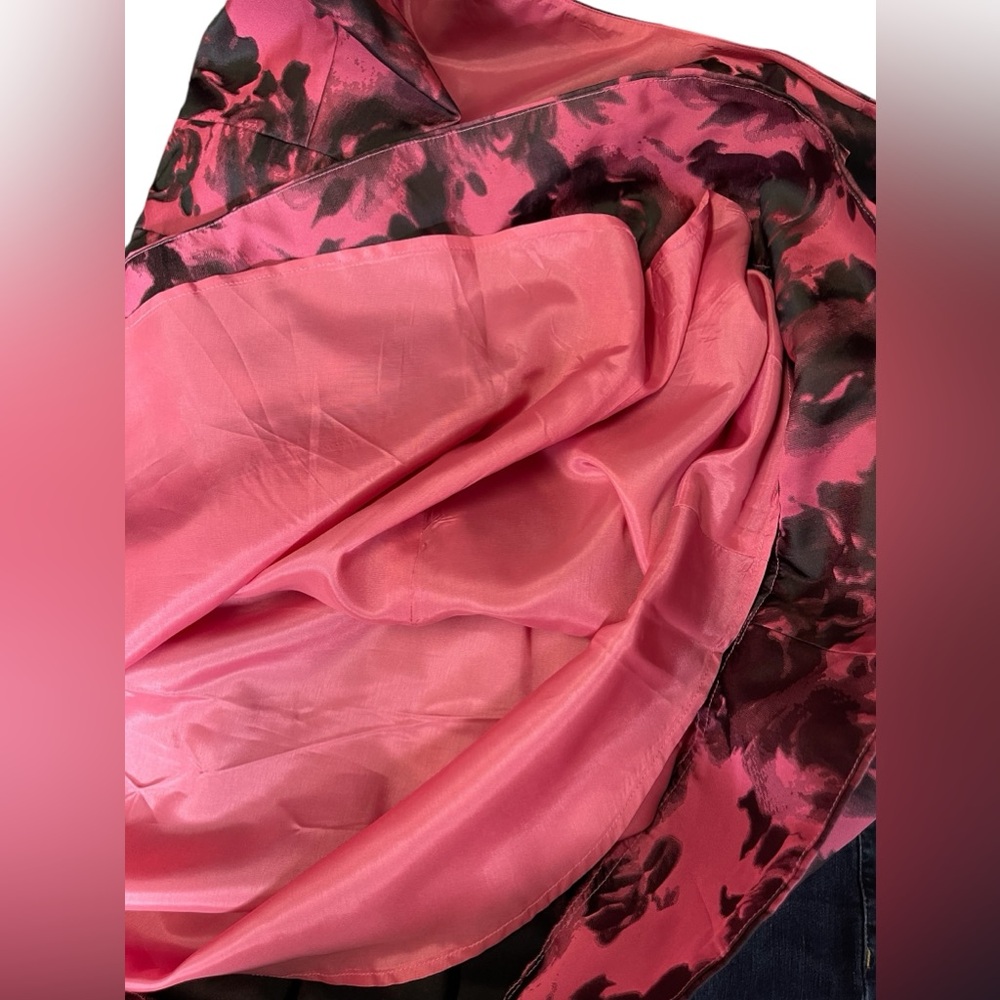 Eliza J dress size 10 petite bright pink & black Jaquard Fit & Flare dress 🖤🩷 - Picture 10 of 11